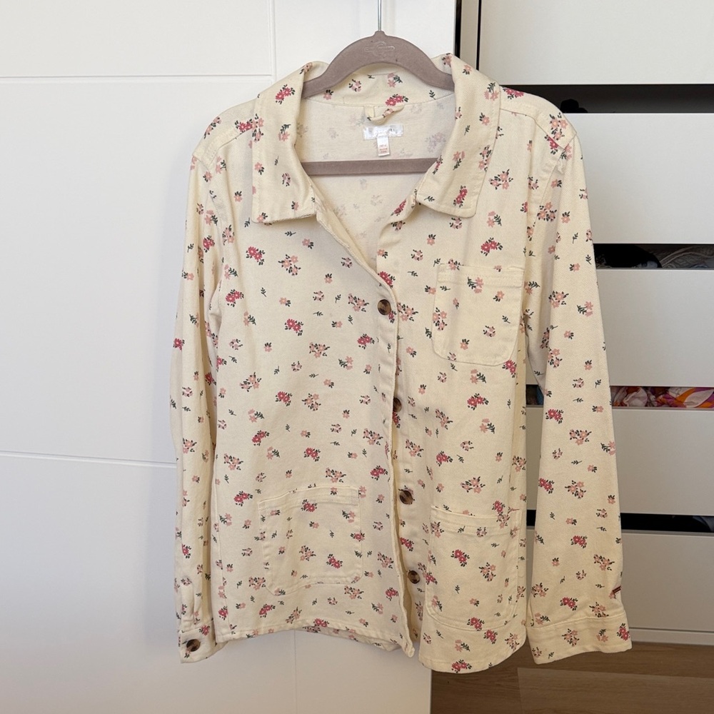Floral Button-Up Shirt jacket